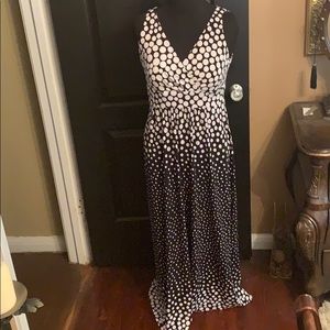 Chaps black and white polka dot dress.